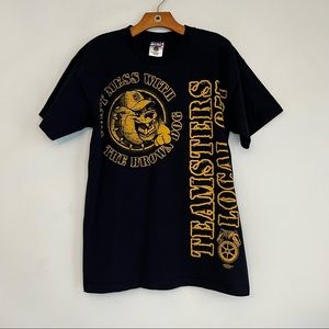 Dont Mess With The Brown Dog Teamsters Tshirt Size L Black Made In The USA